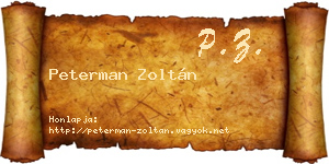 Peterman Zoltán névjegykártya