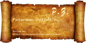 Peterman Zoltán névjegykártya